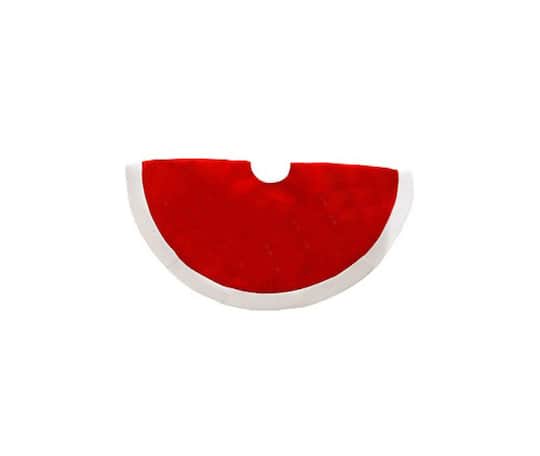 18" Red & White Velveteen Mini Tree Skirt